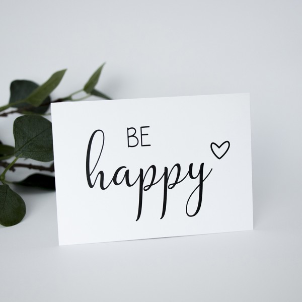 Postkarte „be happy“