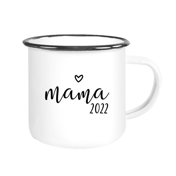 Emaillebecher „Mama 2022“
