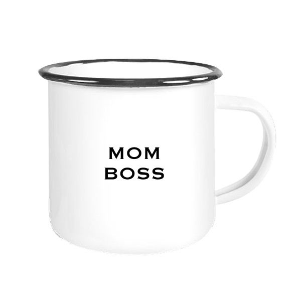 Emaillebecher „Mom Boss“