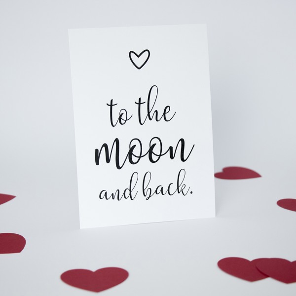 Postkarte „to the moon and back“